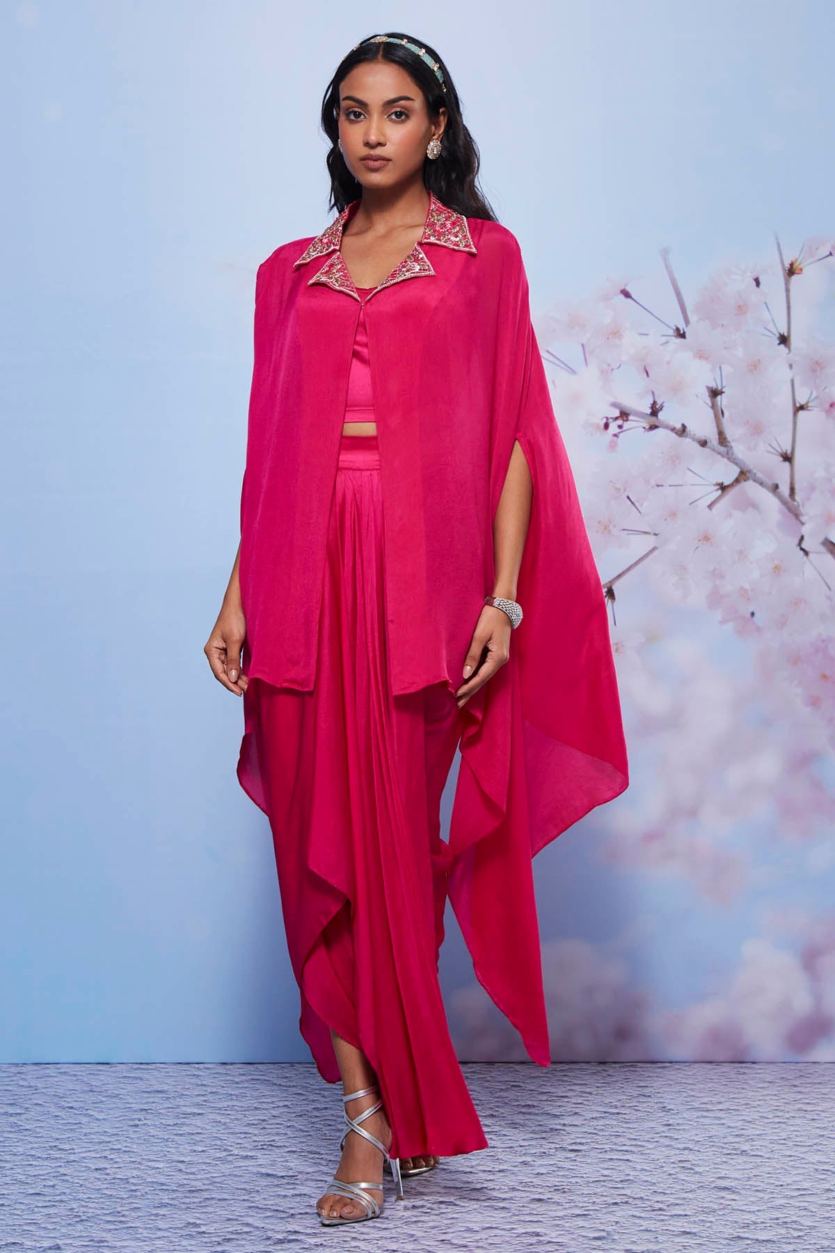 Buy Rani Pink Indo-Western Cape Set Online